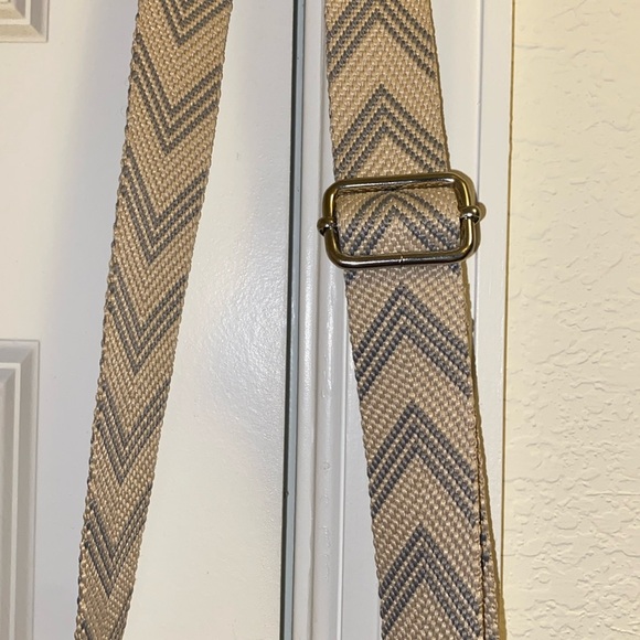 Rae Dunn Denim Canvas small Crossbody with change zip purse - Picture 7 of 10